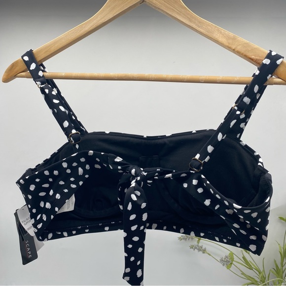 ISLAND ESCAPE WOMEN'S PRINTED COSTA RICA UNDERWIRE BIKINI TOP SWIMSUIT BLACK NEW - Picture 6 of 8